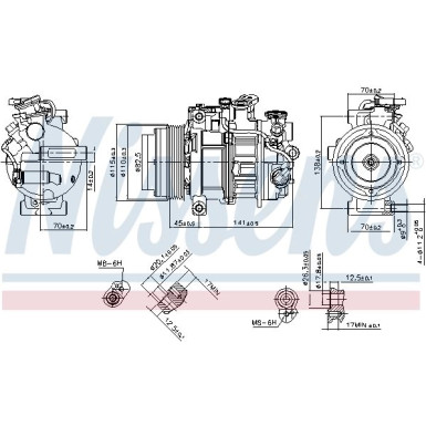 Nissens | Kompressor, Klimaanlage | 890717