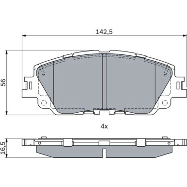 BOSCH | Bremsbelagsatz, Scheibenbremse | 0 986 424 899