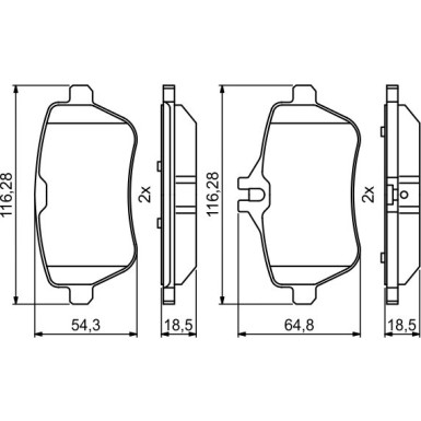 BOSCH | Bremsbelagsatz, Scheibenbremse | 0 986 494 790