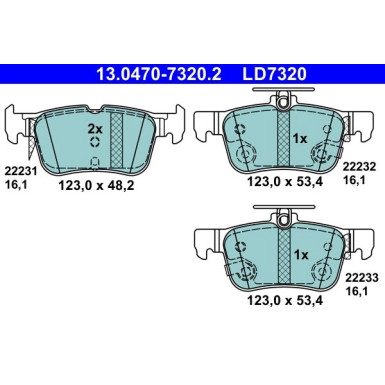 ATE Ceramic 13.0470-7320.2 Bremsbeläge mit akustischer Verschleißwarnung