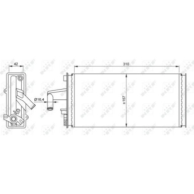 NRF | Wärmetauscher, Innenraumheizung | 54259