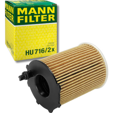 MANN-FILTER HU 716/2 x Ölfilter mit Dichtung, Filtereinsatz