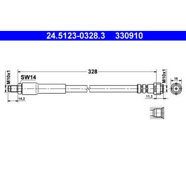 ATE | Bremsschlauch | 24.5123-0328.3