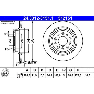 ATE | Bremsscheibe | 24.0312-0151.1