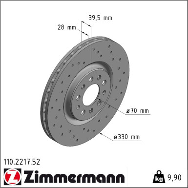 Zimmermann | Bremsscheibe | 110.2217.52