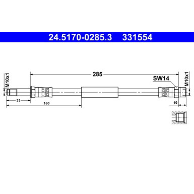 ATE | Bremsschlauch | 24.5170-0285.3