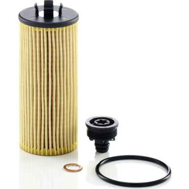 MANN-FILTER HU 6015 z KIT Ölfilter mit Dichtung, Filtereinsatz