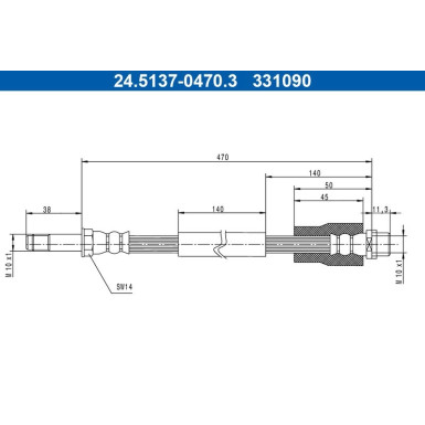 ATE | Bremsschlauch | 24.5137-0470.3