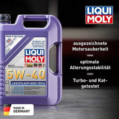 LIQUI MOLY 3864 Leichtlauf High Tech 5W-40 Motoröl, 5L