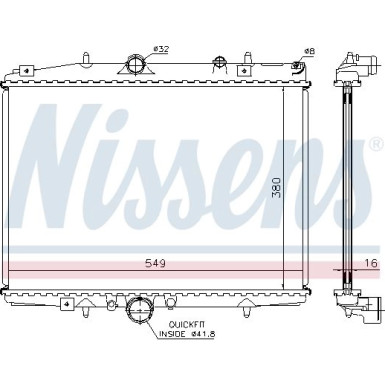 Nissens | Kühler, Motorkühlung | 61291A