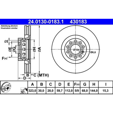 ATE | Bremsscheibe | 24.0130-0183.1