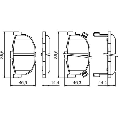 BOSCH | Bremsbelagsatz, Scheibenbremse | 0 986 424 418