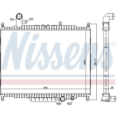 Nissens | Kühler, Motorkühlung | 64332