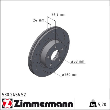 Zimmermann | Bremsscheibe | 530.2456.52