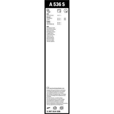 BOSCH A 536 S Scheibenwischer Aerotwin 3 397 014 536