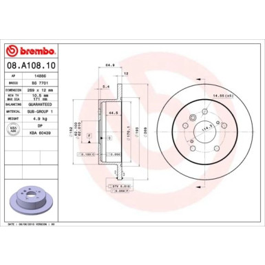 Brembo | Bremsscheibe | 08.A108.10