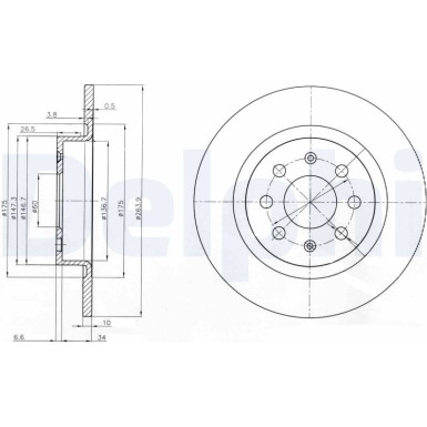 Delphi | Bremsscheibe | BG3945