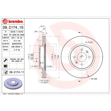 Brembo | Bremsscheibe | 09.C174.11