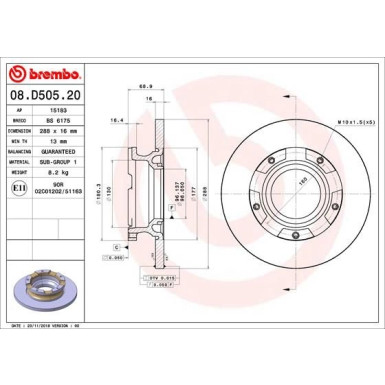 Brembo | Bremsscheibe | 08.D505.20