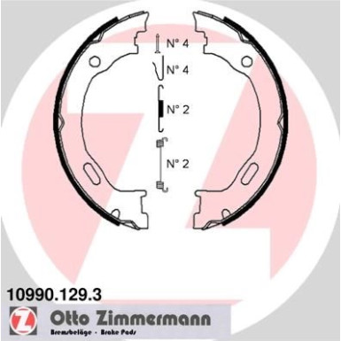 Zimmermann | Bremsbackensatz, Feststellbremse | 10990.129.3