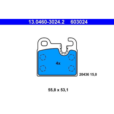 ATE | Bremsbelagsatz, Scheibenbremse | 13.0460-3024.2