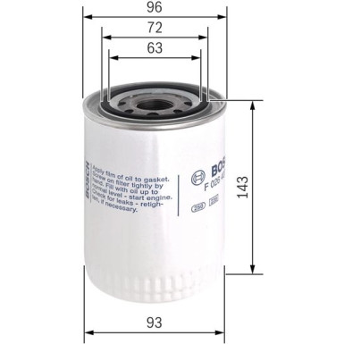 BOSCH F 026 407 121 Ölfilter