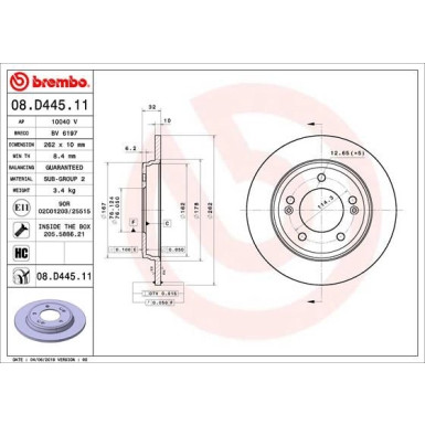 Brembo | Bremsscheibe | 08.D445.11