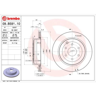 Brembo | Bremsscheibe | 09.B591.10