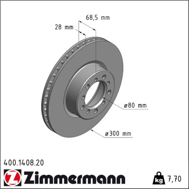 Zimmermann | Bremsscheibe | 400.1408.20