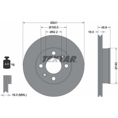 Textar | Bremsscheibe | 92147103