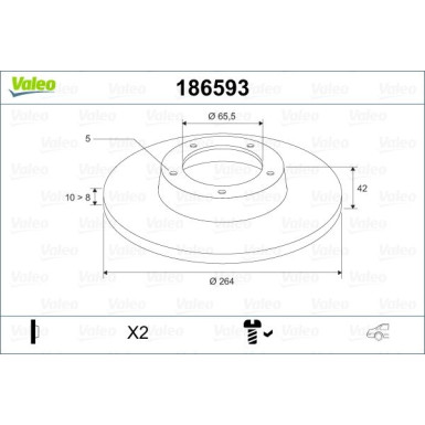 Valeo | Bremsscheibe | 186593