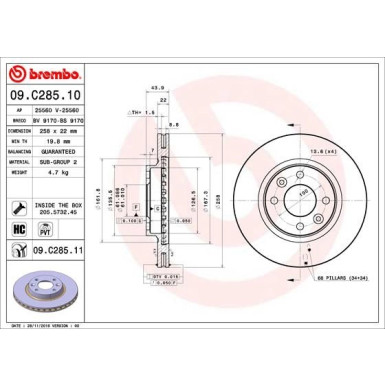 Brembo | Bremsscheibe | 09.C285.11