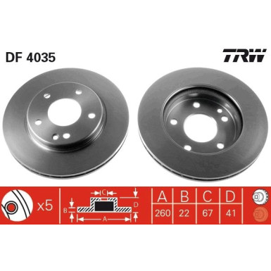 TRW | Bremsscheibe | DF4035