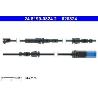 ATE | Warnkontakt, Bremsbelagverschleiß | 24.8190-0824.2