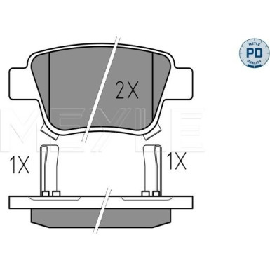 Meyle | Bremsbelagsatz, Scheibenbremse | 025 236 2016/PD