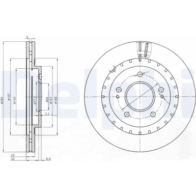 Delphi | Bremsscheibe | BG3814