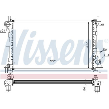 Nissens | Kühler, Motorkühlung | 62073A