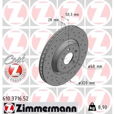 Zimmermann | Bremsscheibe | 610.3716.52