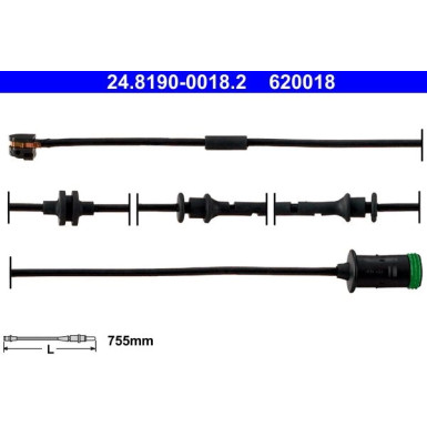 ATE | Warnkontakt, Bremsbelagverschleiß | 24.8190-0018.2