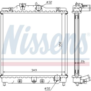 Nissens | Kühler, Motorkühlung | 63312