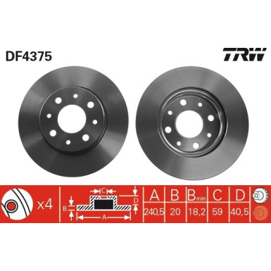 TRW | Bremsscheibe | DF4375