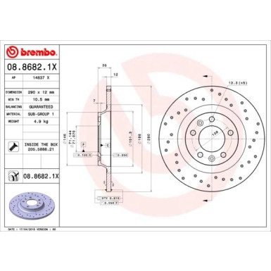 Brembo | Bremsscheibe | 08.8682.1X