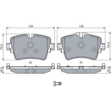 BOSCH | Bremsbelagsatz, Scheibenbremse | 0 986 494 940