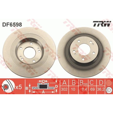 TRW | Bremsscheibe | DF6598