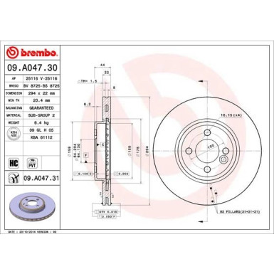 Brembo | Bremsscheibe | 09.A047.31