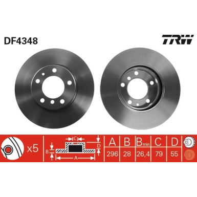 TRW | Bremsscheibe | DF4348