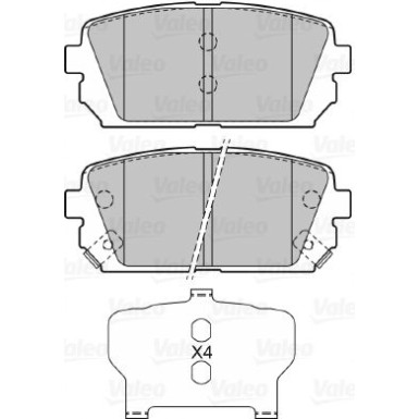 Valeo | Bremsbelagsatz, Scheibenbremse | 598945 Valeo | Bremsbelagsatz, Scheibenbremse | 598945