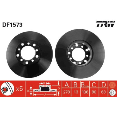 TRW | Bremsscheibe | DF1573