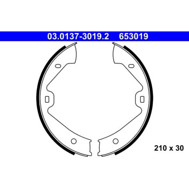 ATE | Bremsbackensatz, Feststellbremse | 03.0137-3019.2