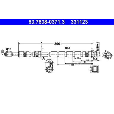 ATE | Bremsschlauch | 83.7838-0371.3